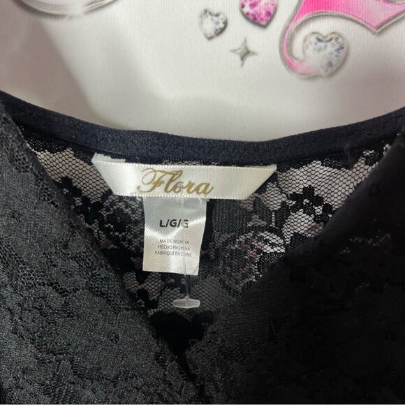 Flora dress Lacie mesh chemise babydoll sexy lingerie Black Lace Ruched Dress - Picture 5 of 6